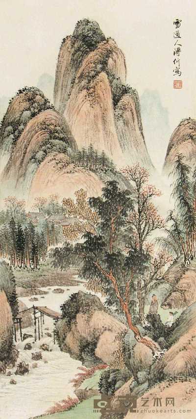 溥伒 山水 立轴 81×37cm